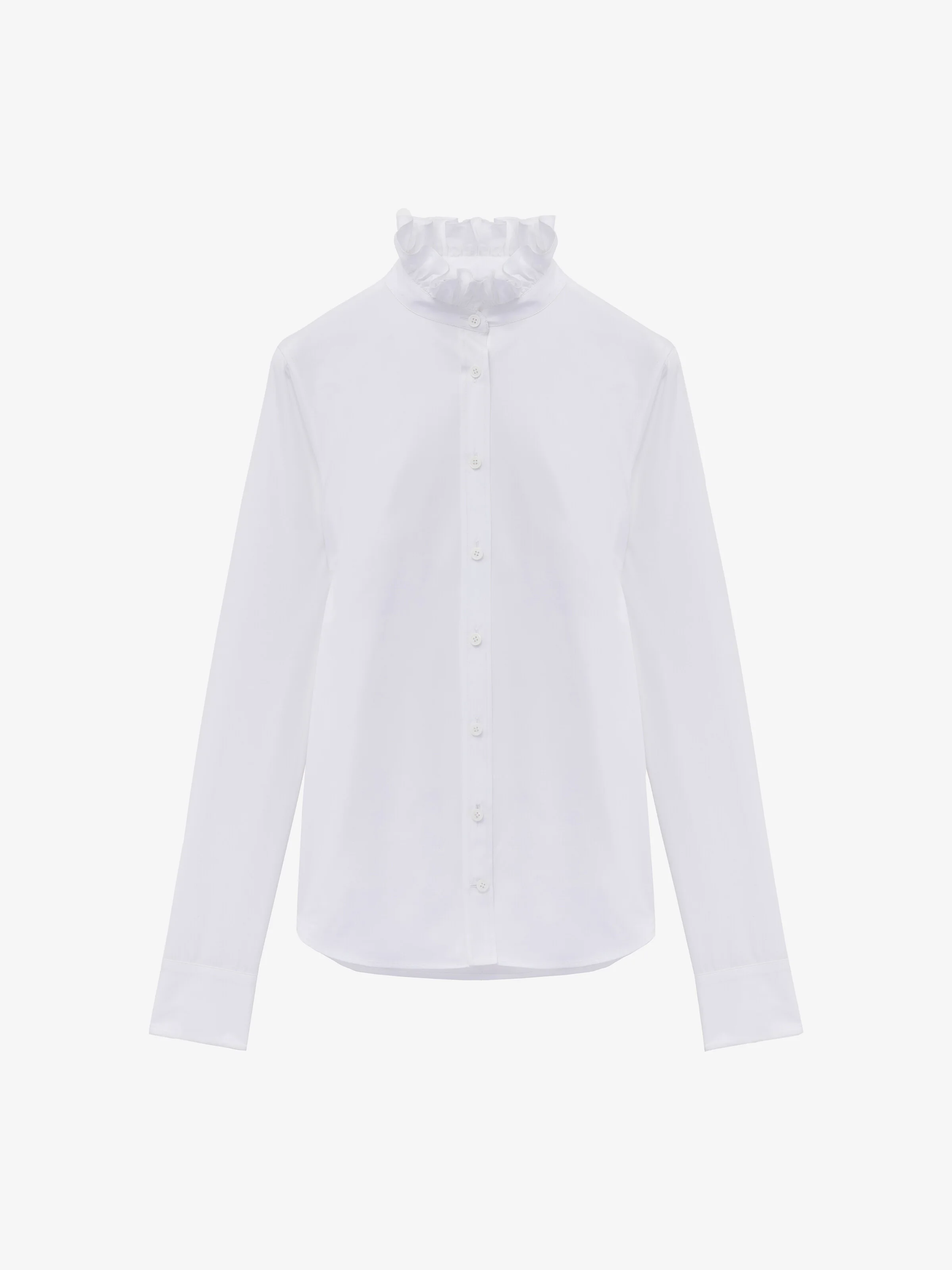 Ruffle Neck Poplin Shirt - 1
