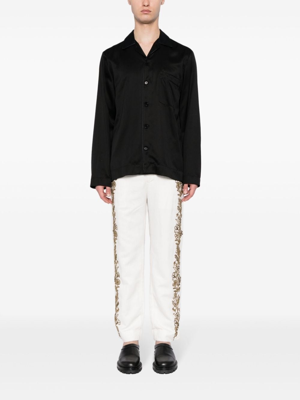 beaded straight-leg trousers - 2