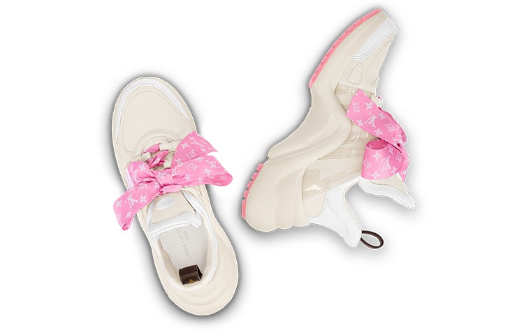 (WMNS) LOUIS VUITTON Archlight 1.0 Sneakers 'Beige with Pink Monogram Ribbon' 1ABB68 - 4