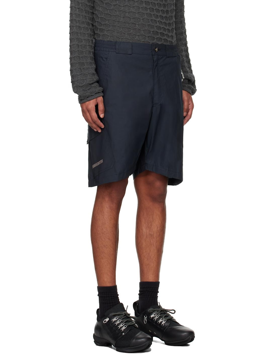 Black Ripstop Cotton Cargo Shorts - 2
