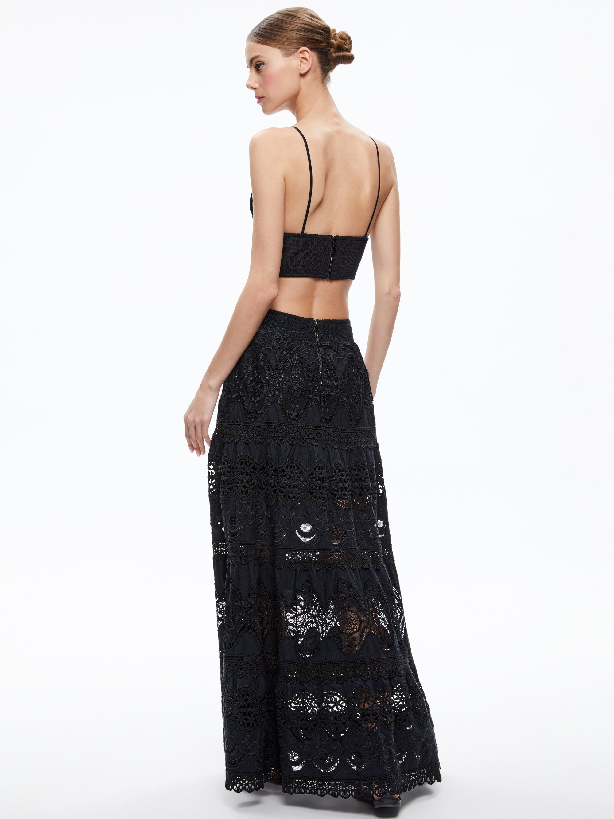 CALI EMBROIDERED TIERED MAXI SKIRT - 3
