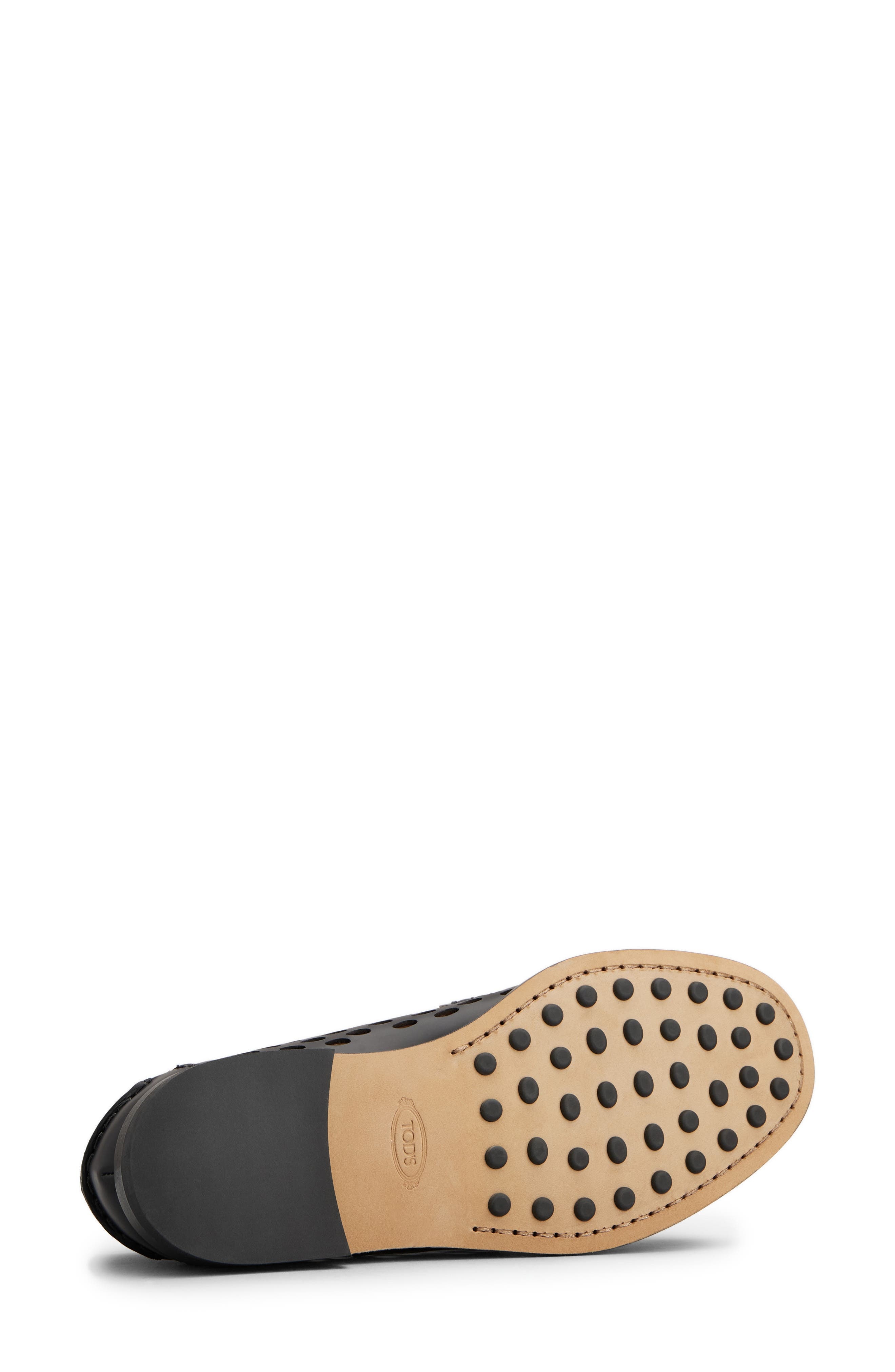 Tod's Laser Cut Calfskin Loafer in Nero at Nordstrom - 4