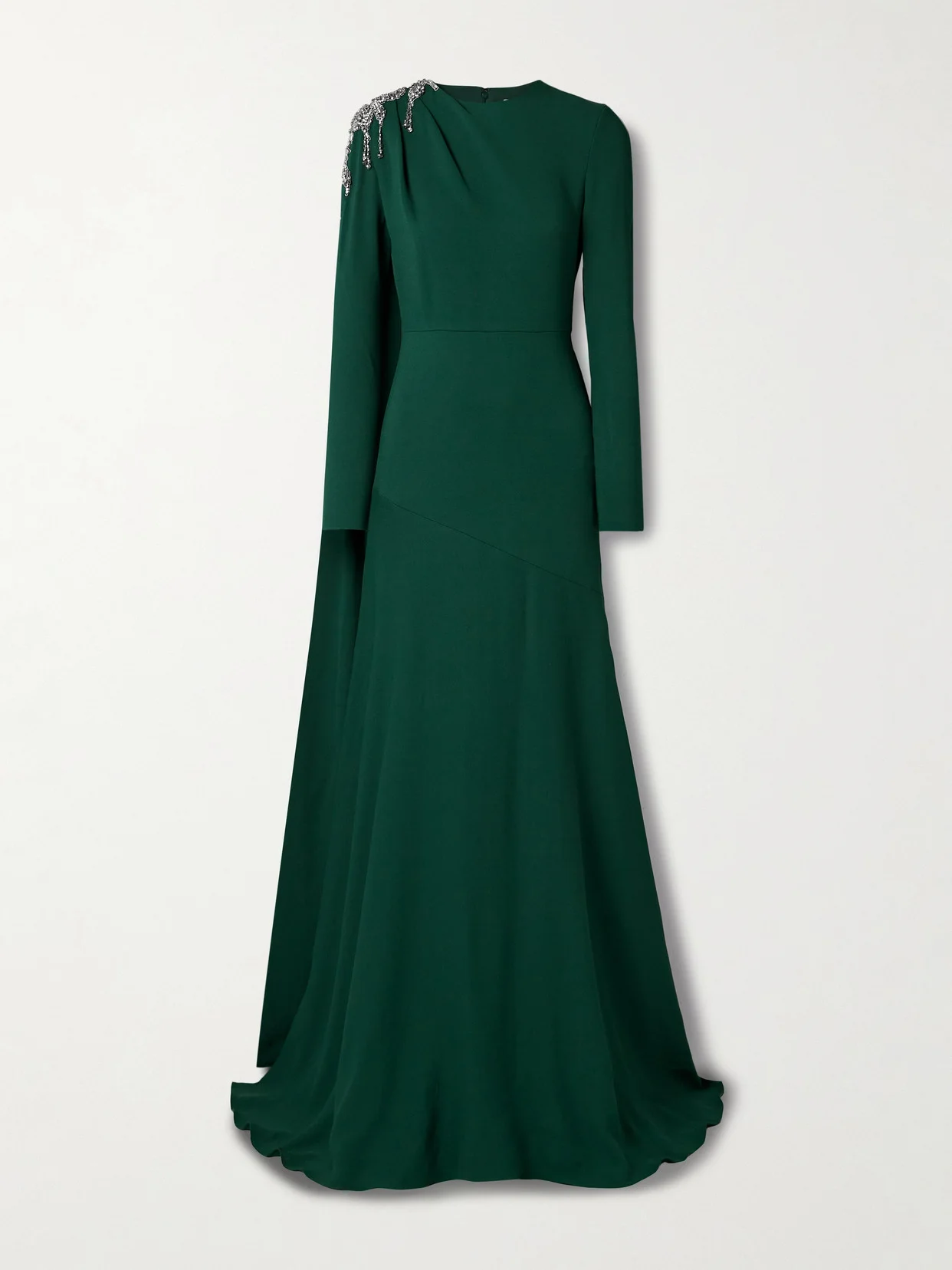 Draped Crystal-embellished Crepe Gown - 1