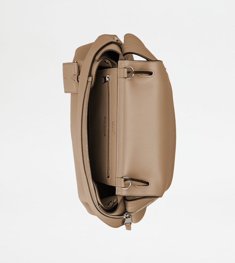 TOD'S WAVE BAG IN LETHER SMALL - BEIGE 5