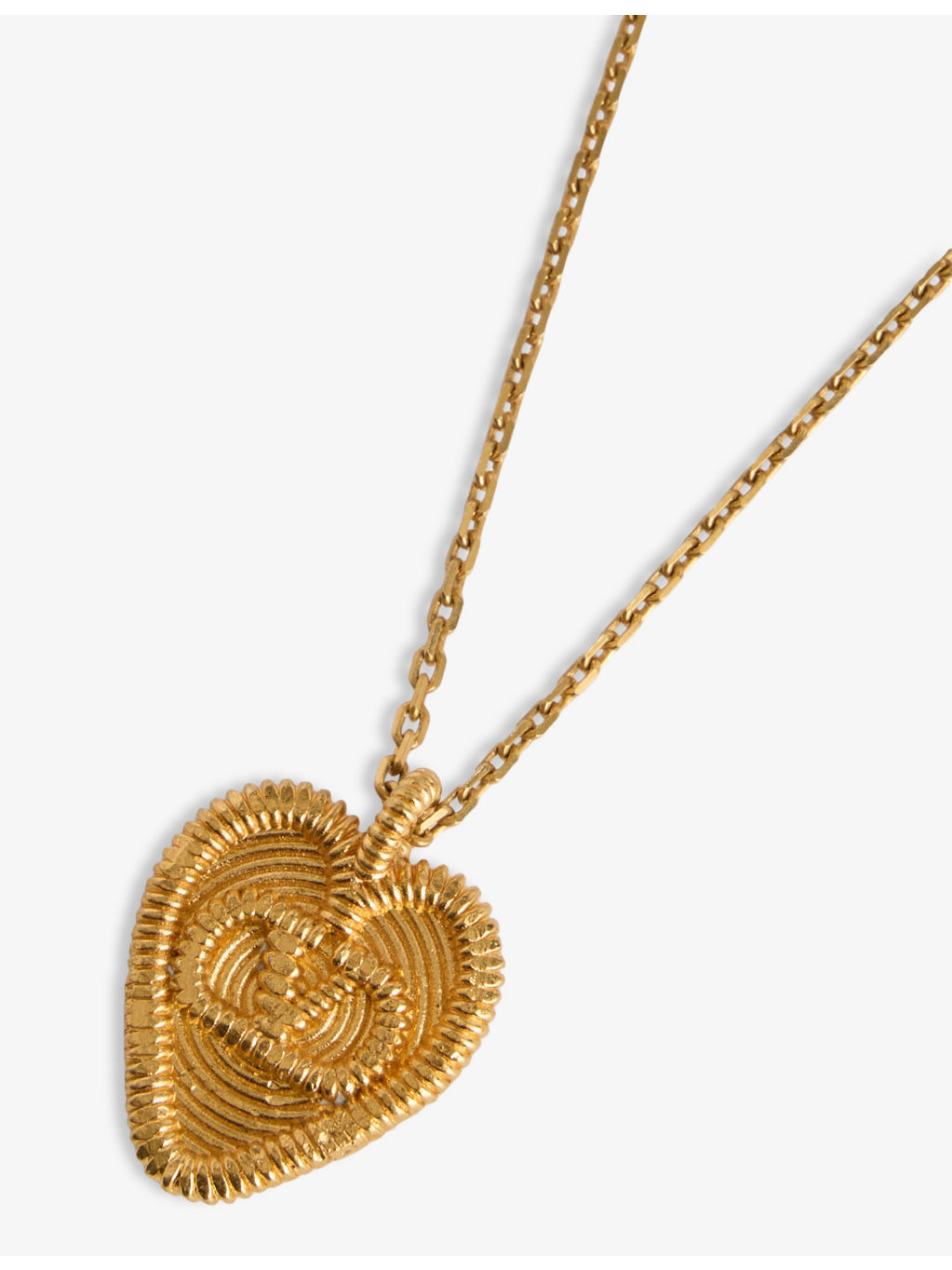Heart V-Logo Metal Necklace - 3