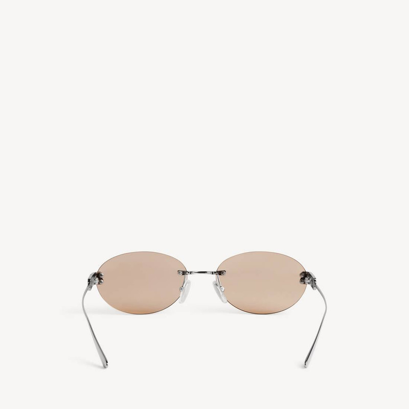 BALENCIAGA Gossip Oval Af Sunglasses in Dark Ruthenium/brown outlook