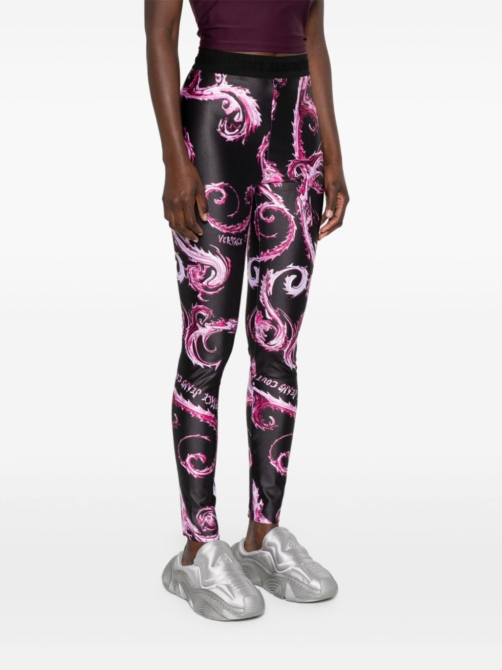 Watercolor Couture-print leggings - 3