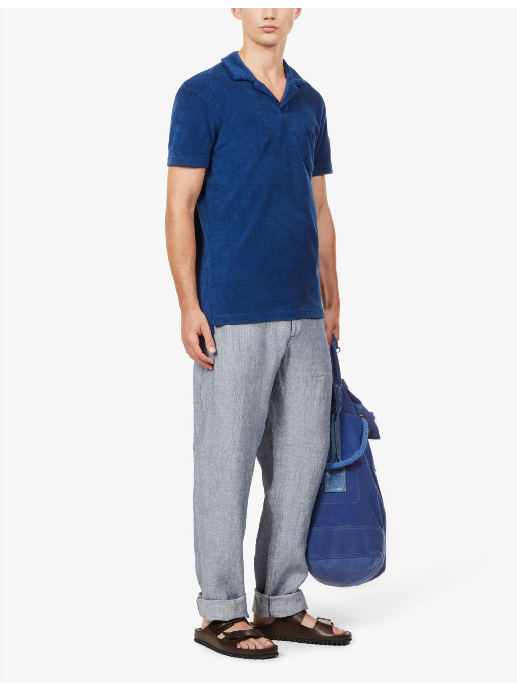 Terry brand-tab relaxed-fit cotton polo shirt - 2