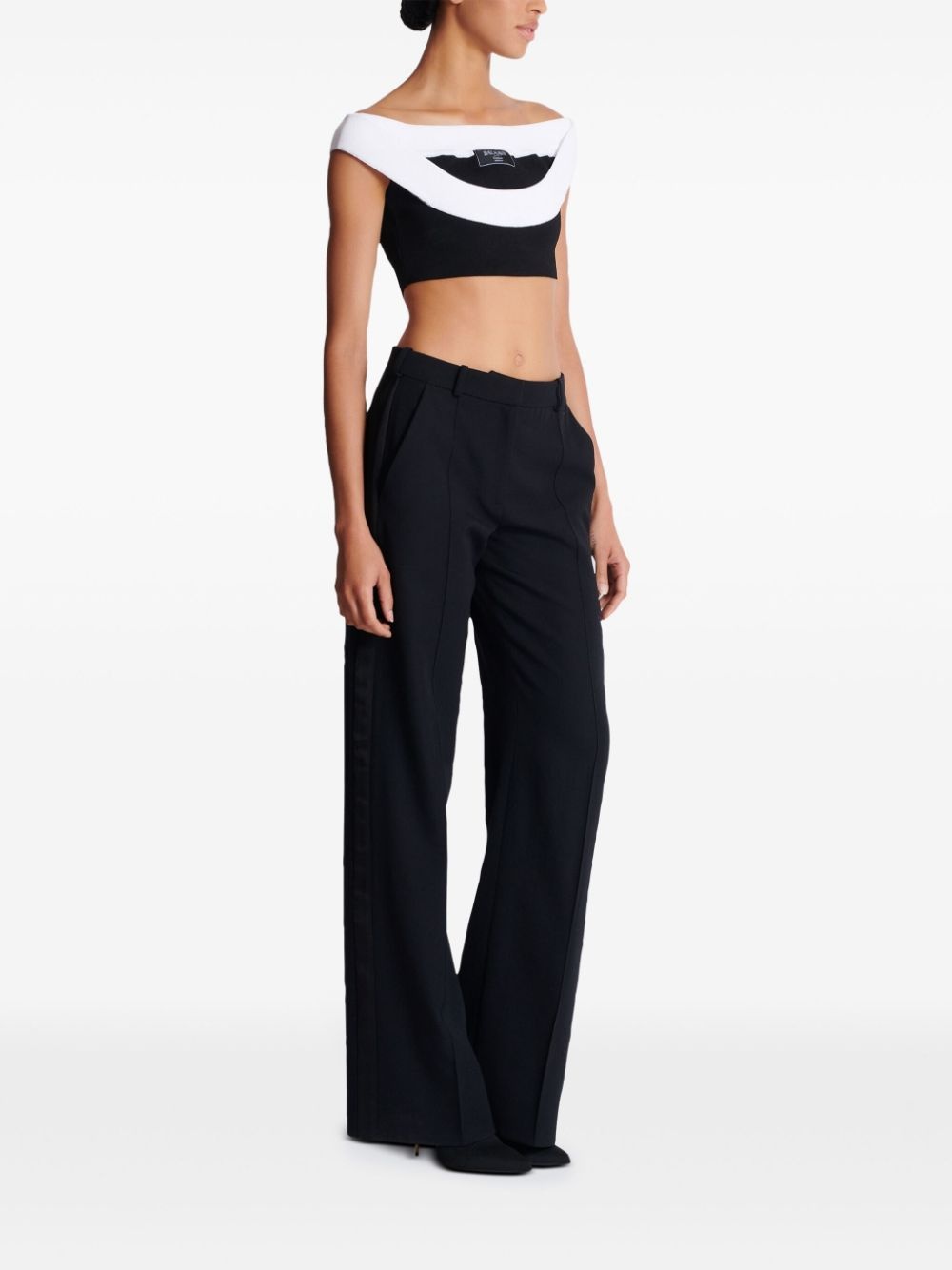ribbed-knit cropped top - 3