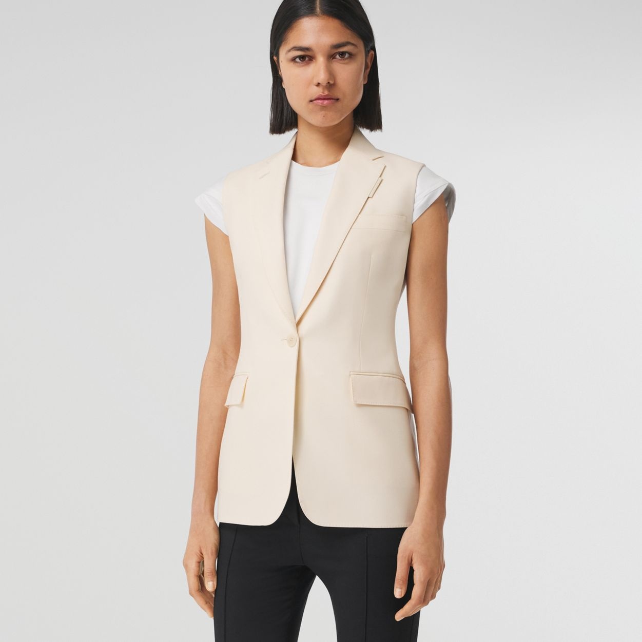 Sleeveless Wool Tailored Jacket - 6