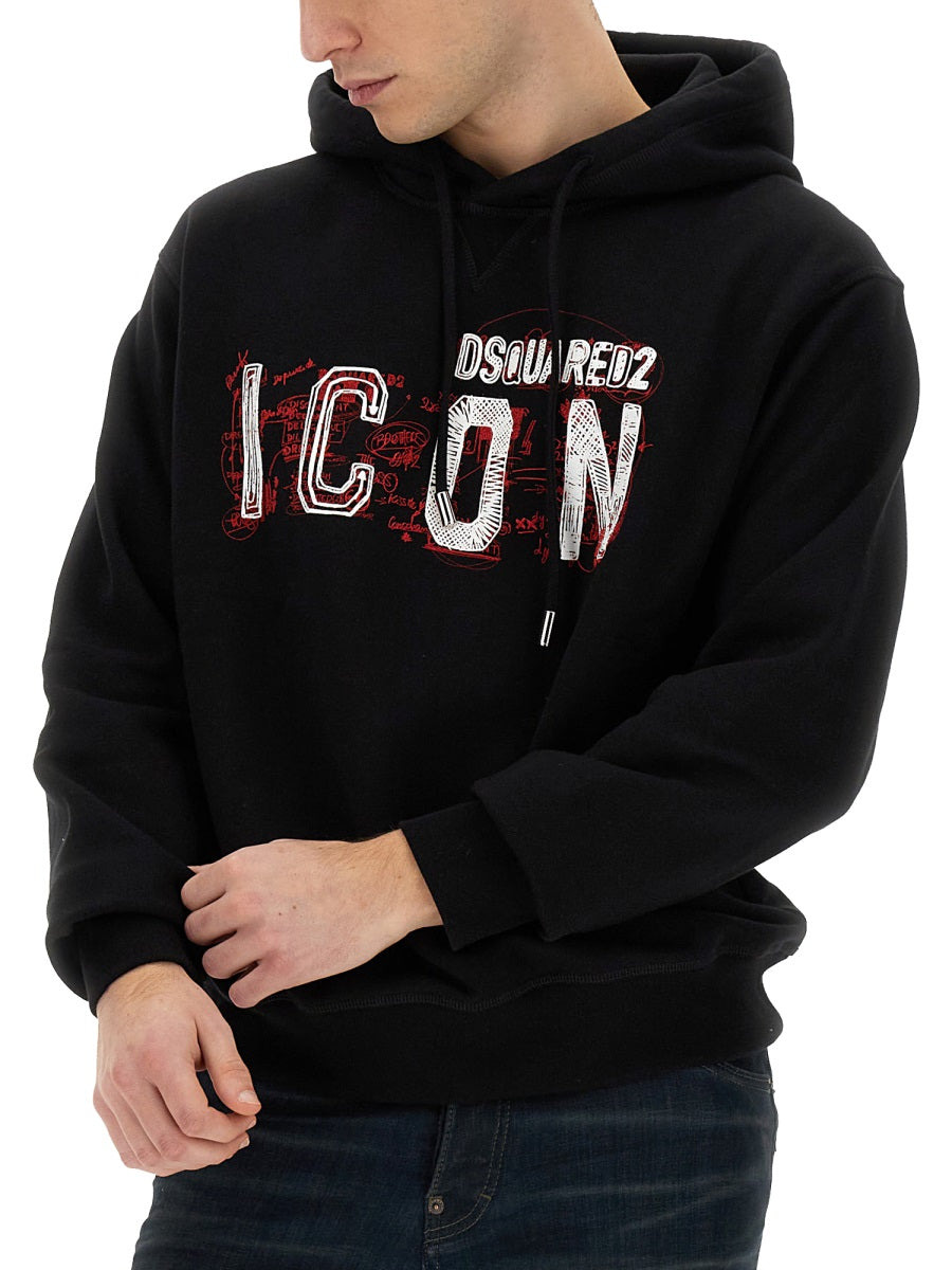 Dsquared Men "Icon" Scribble Cool Fit Sweatshirt - 4