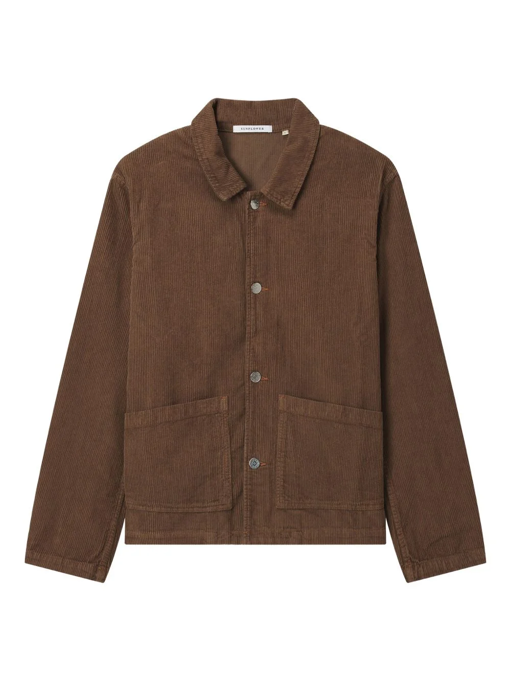 pocket corduroy-texture overshirt - 1