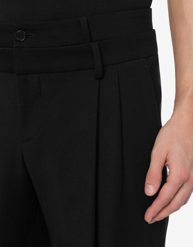 NYLON-COTTON STRETCH GABARDINE TROUSERS 4