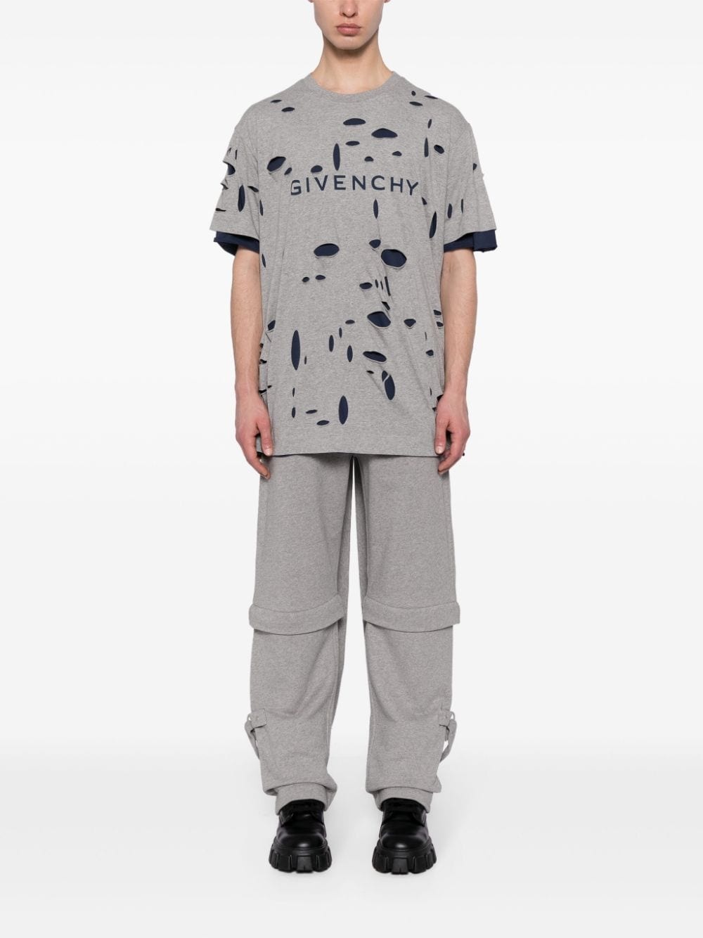 distressed layered T-shirt - 2