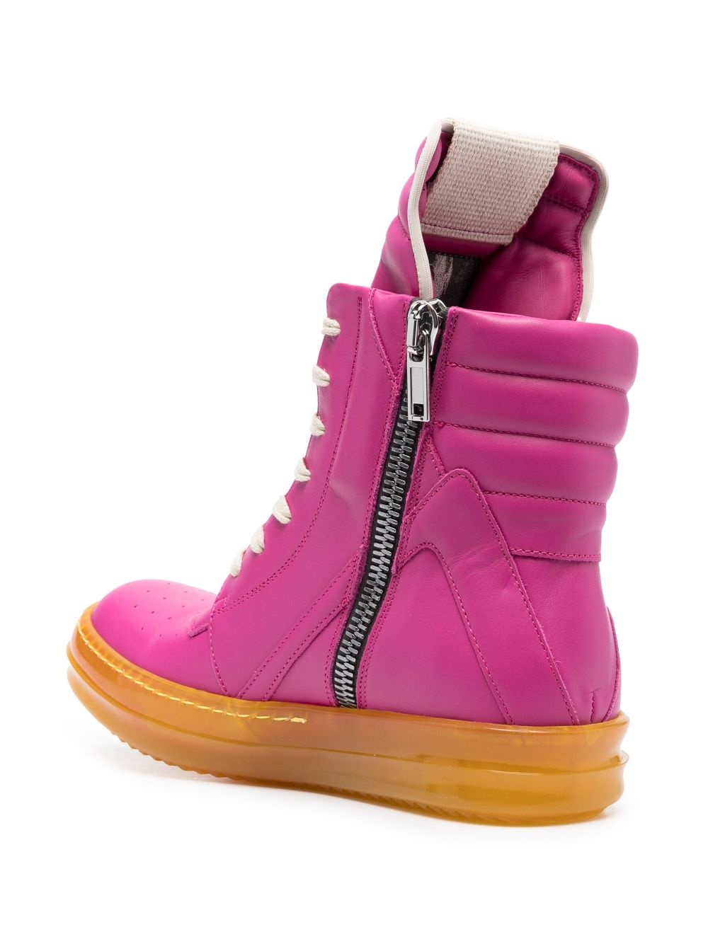 high-top leather sneakers - 3