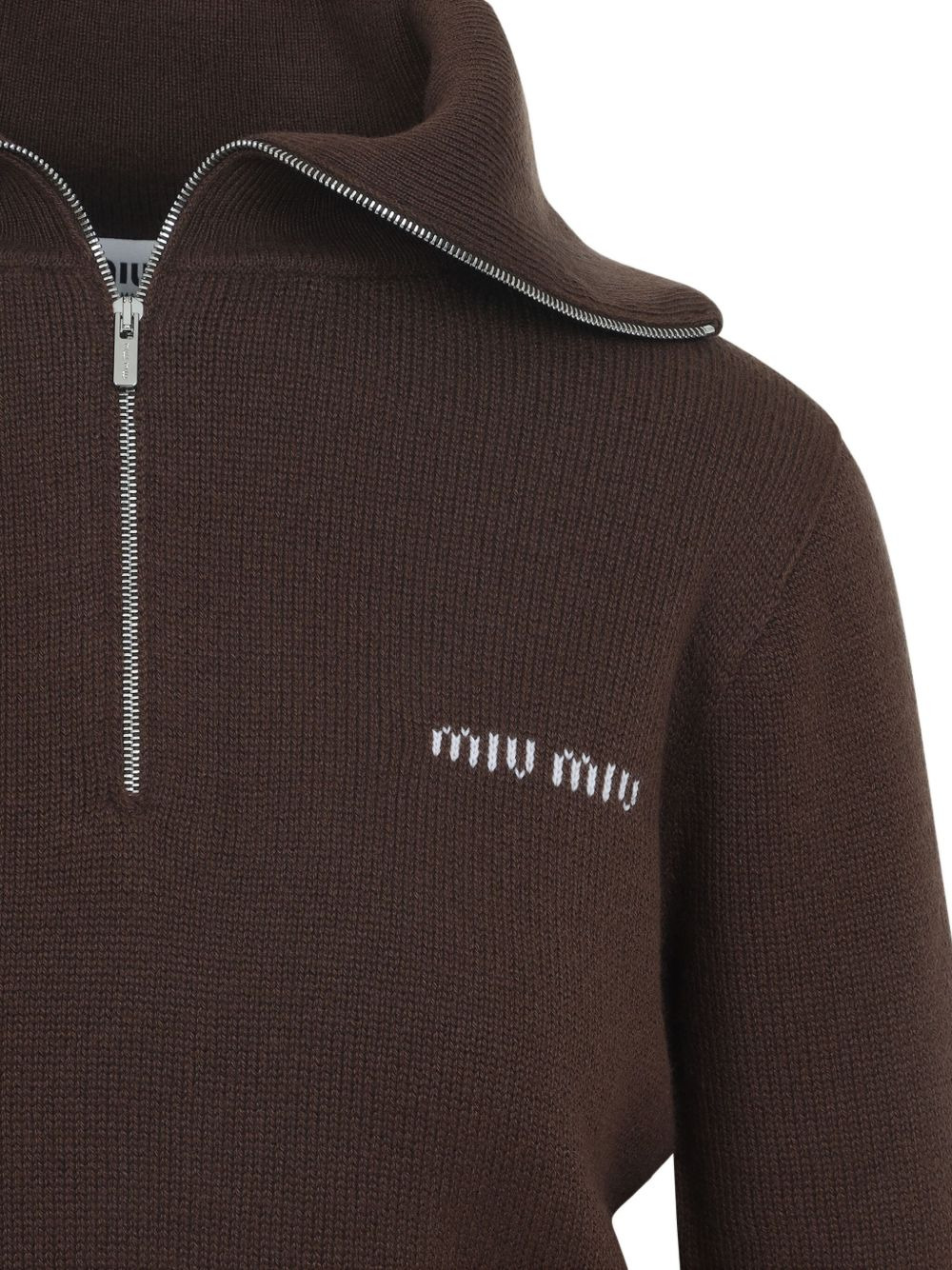 high-neck zip-up sweater - 3