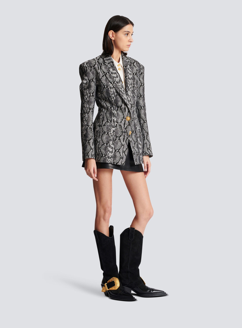 2-button jacquard snakeskin jacket 3