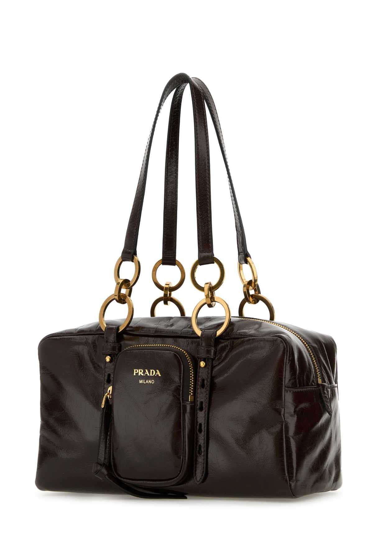 Prada Women Brown Leather Handbag - 2