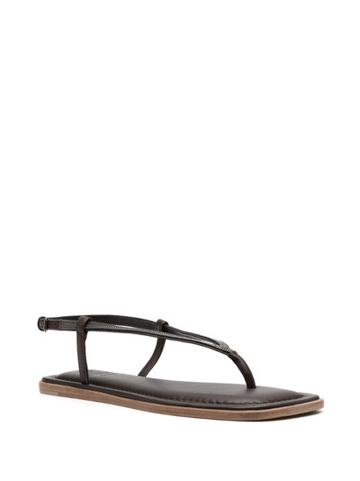 Brunello Cucinelli thong leather flat sandals outlook