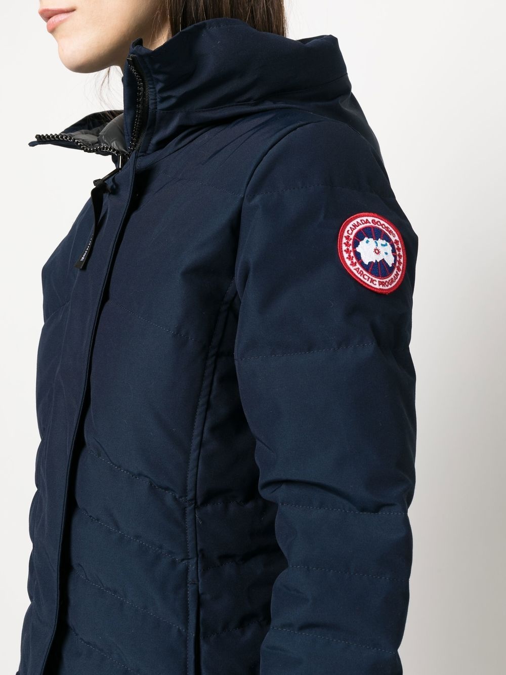 logo-patch padded down coat - 5