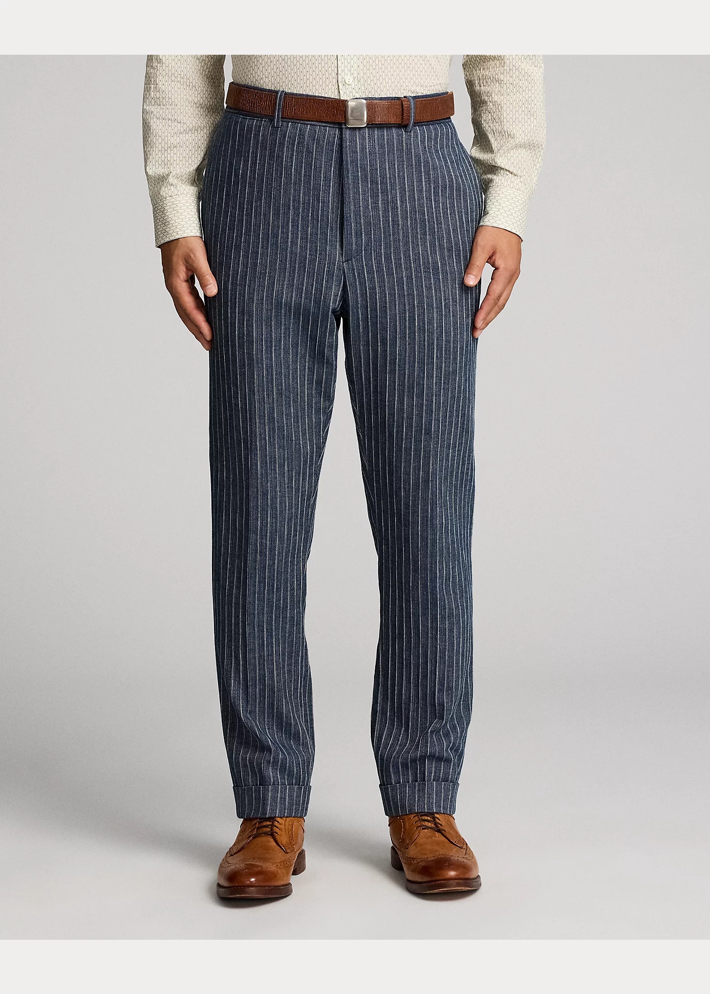 Slim Striped Herringbone Suit Trouser - 3