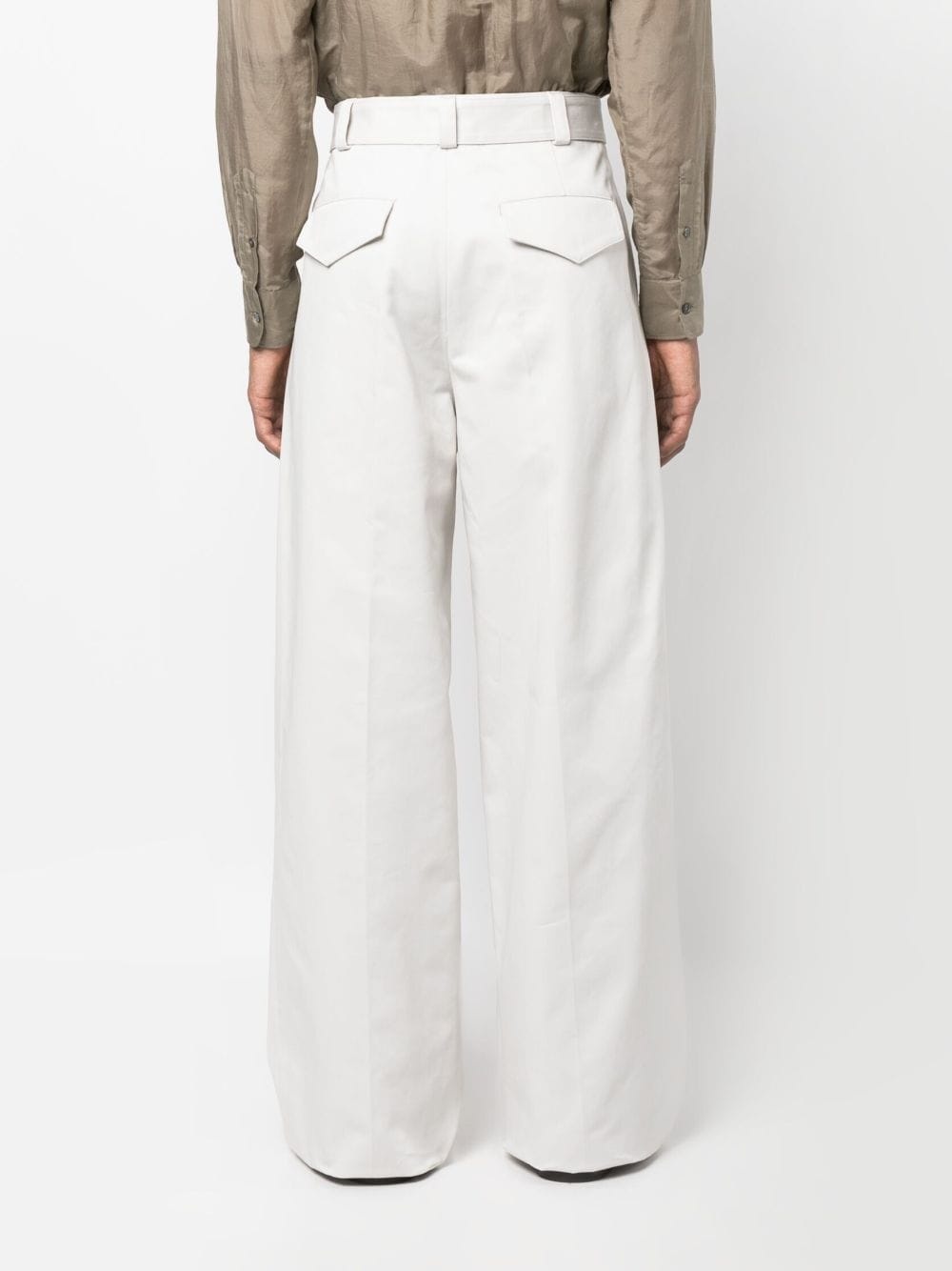 wide-leg cotton trousers - 4
