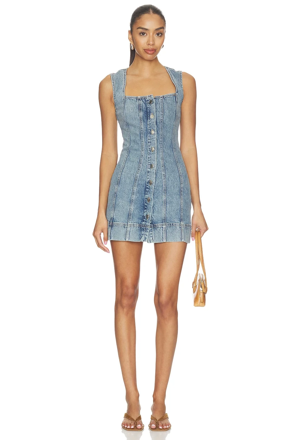 Mini Button Front Dress - 1