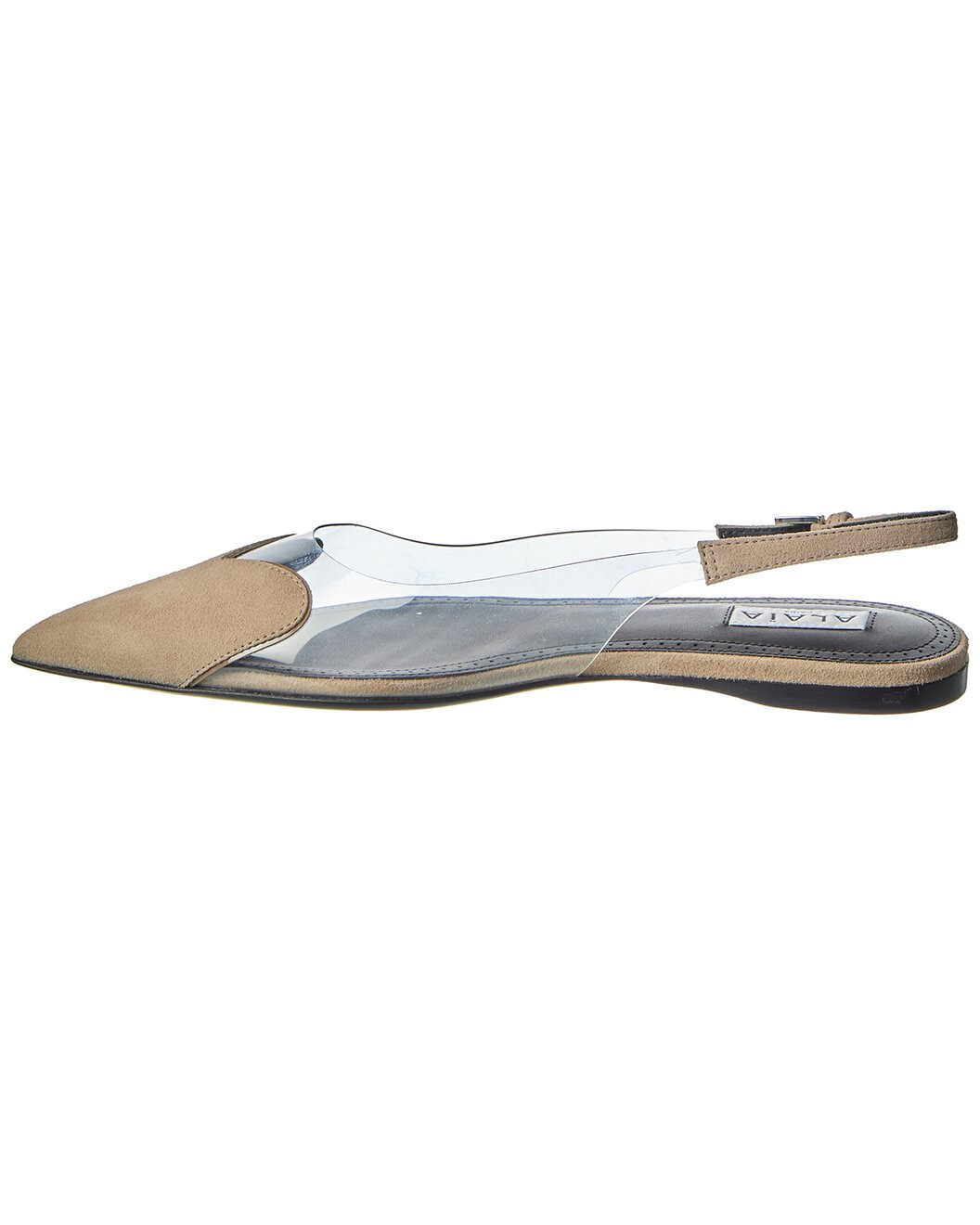 ALAIA Le Coeur Suede & Vinyl Slingback Flat - 2