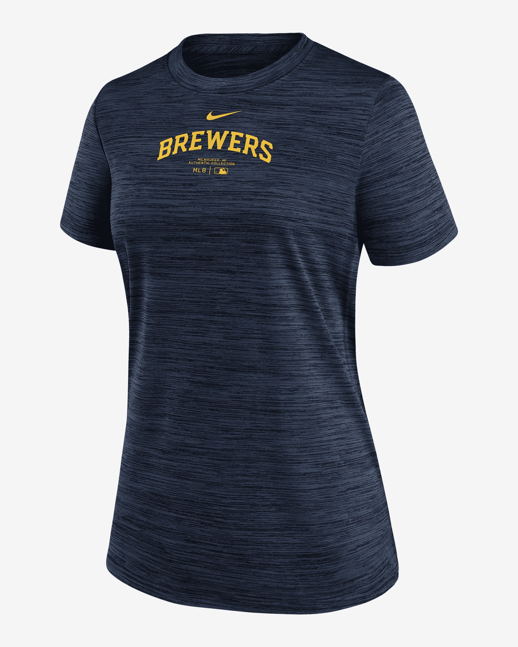 Milwaukee Brewers Authentic Collection Practice Velocity Nike Women's Dri-FIT MLB T-Shirt - 1