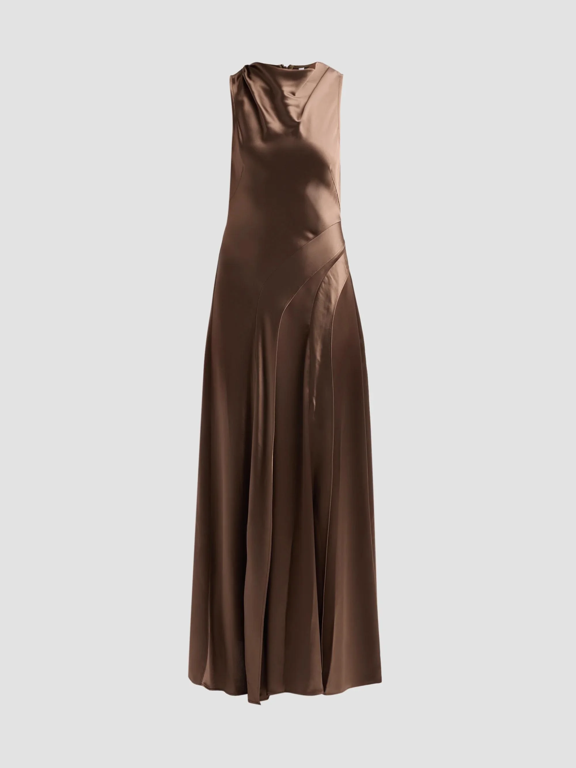 Women's Femme Fatale Lecha Satin Maxi Dress - Sepia - 1