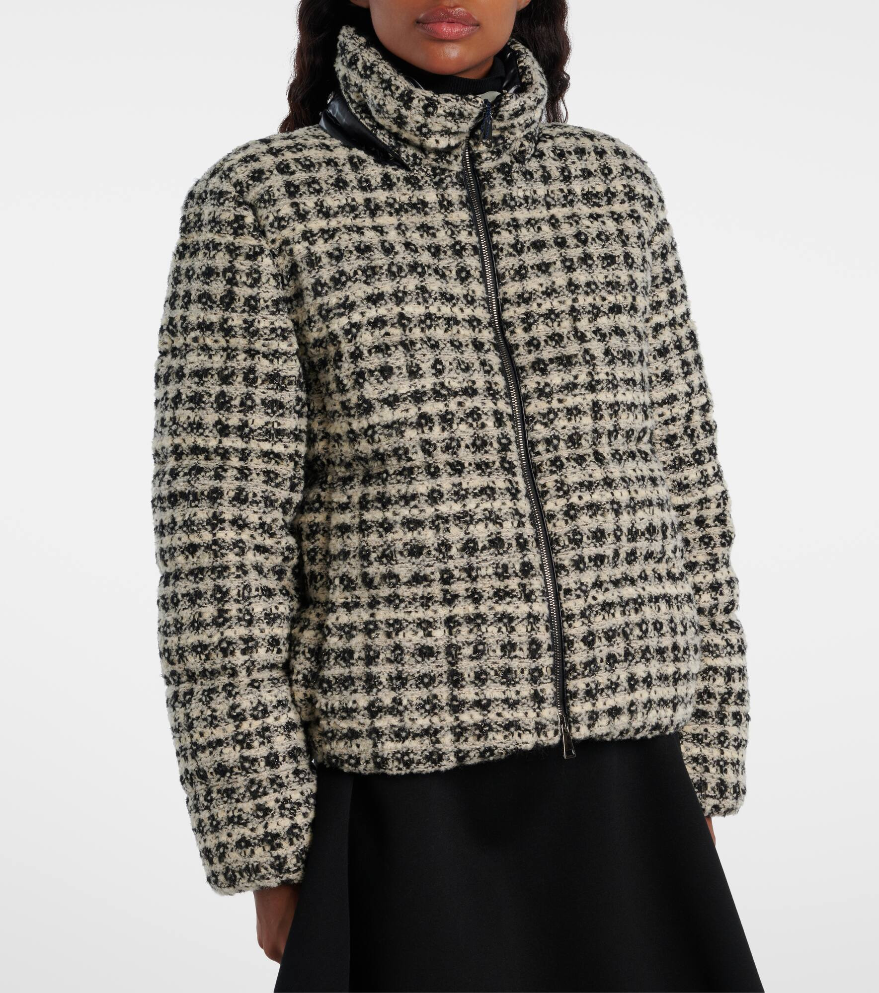 Andronne checked tweed down jacket - 6