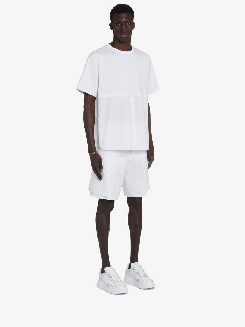 Men's Hybrid T-shirt in White - 4