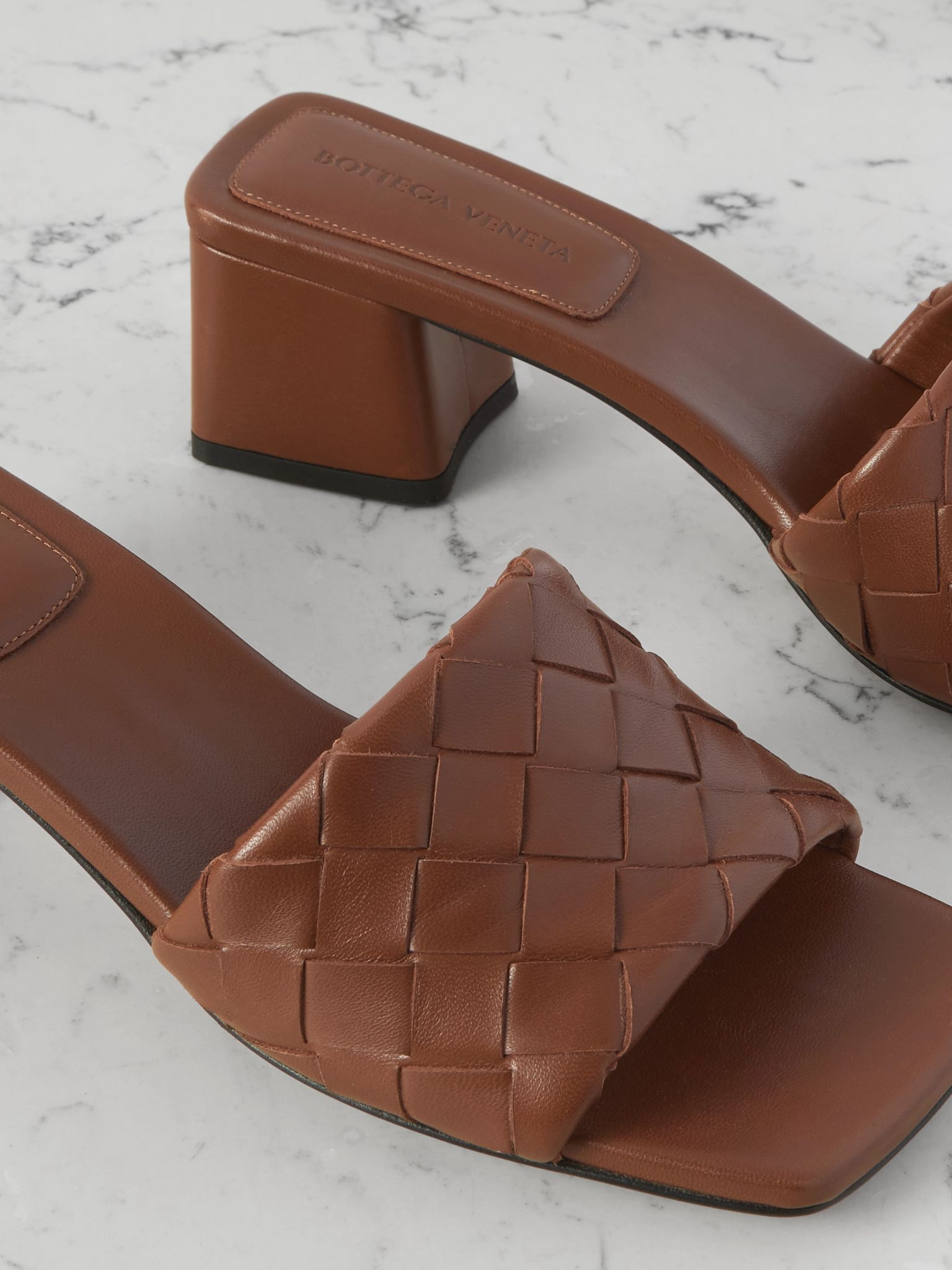 Riva intrecciato leather mules Brown - 4
