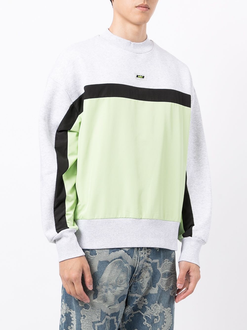 logo-patch panelled sweatshirt - 3