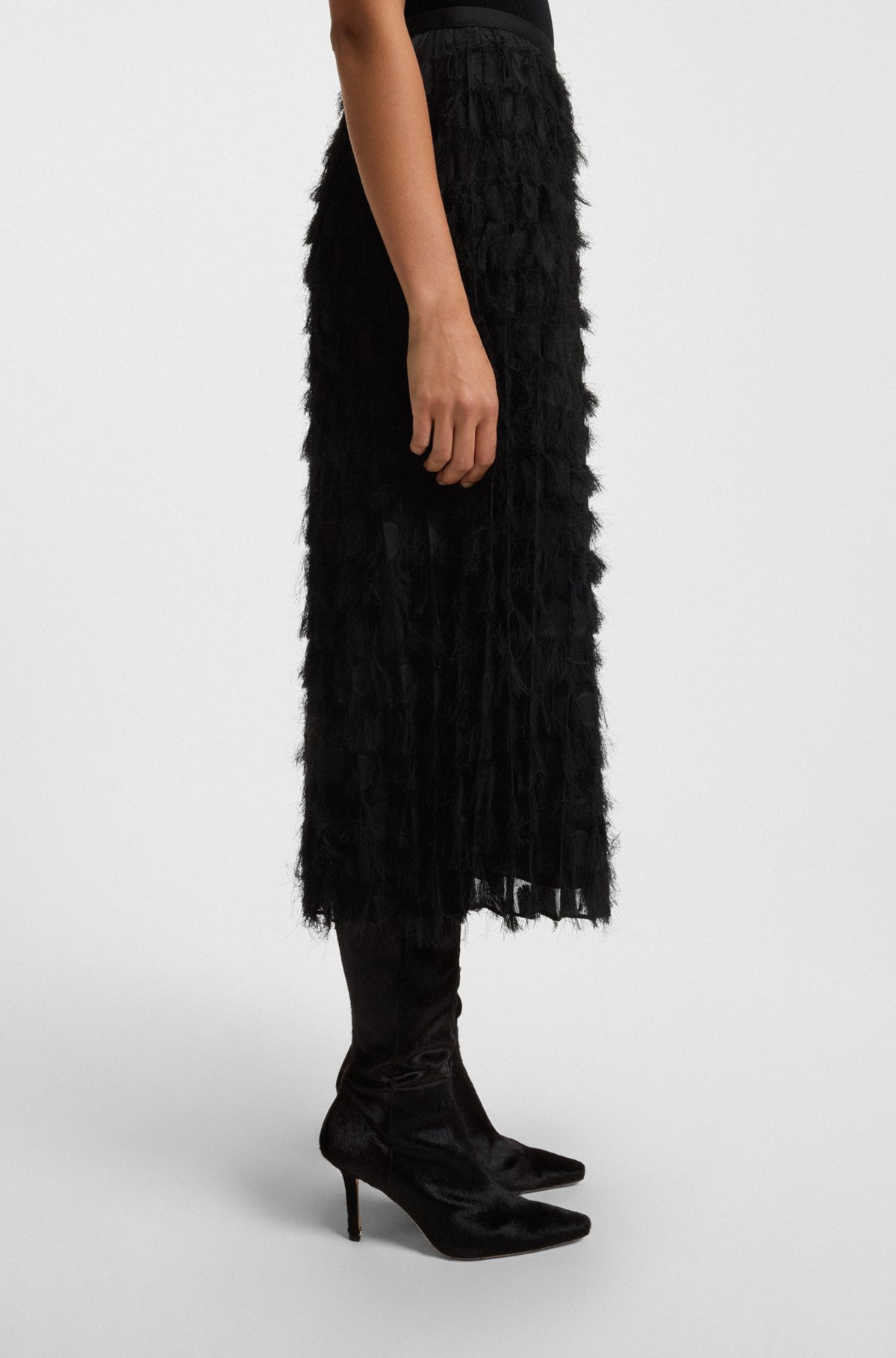 PENCIL SKIRT IN FEATHER JACQUARD - 5