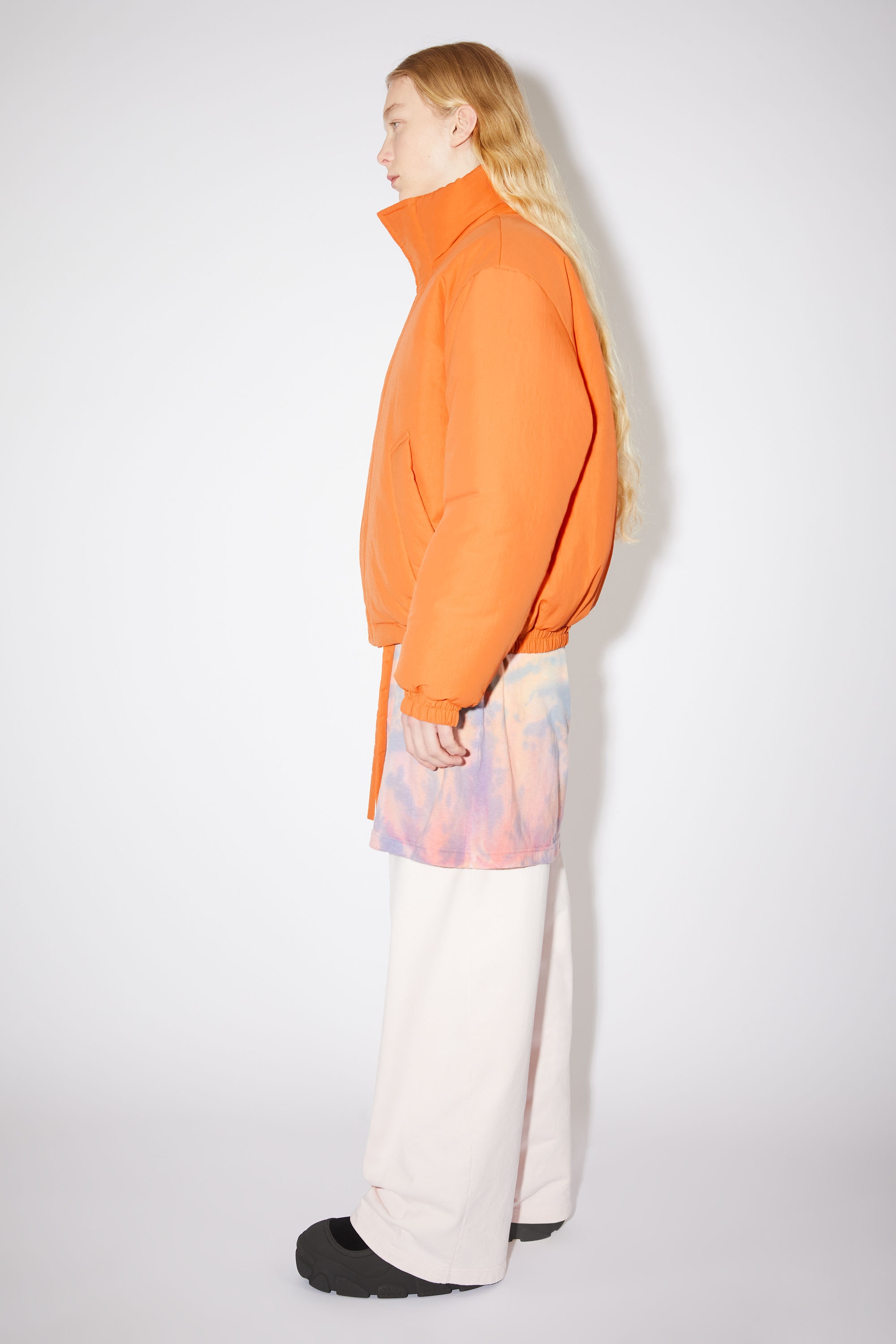 Padded nylon jacket - Pumpkin orange - 4