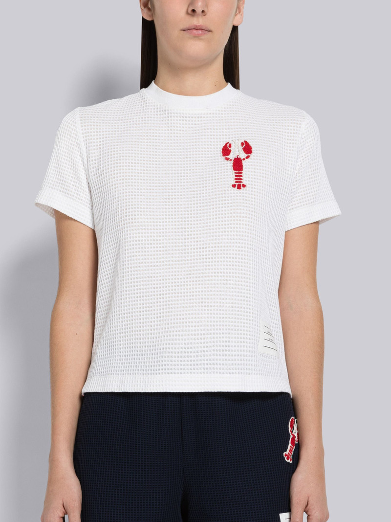 Textured Check Sequin Lobster Short Sleeve Tee 1
