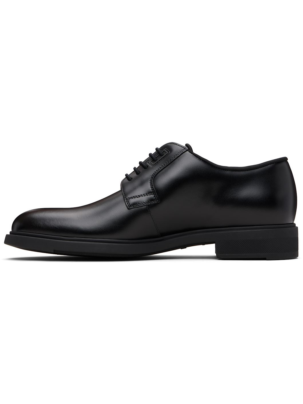 Black Piped Trims Leather Derbys - 3