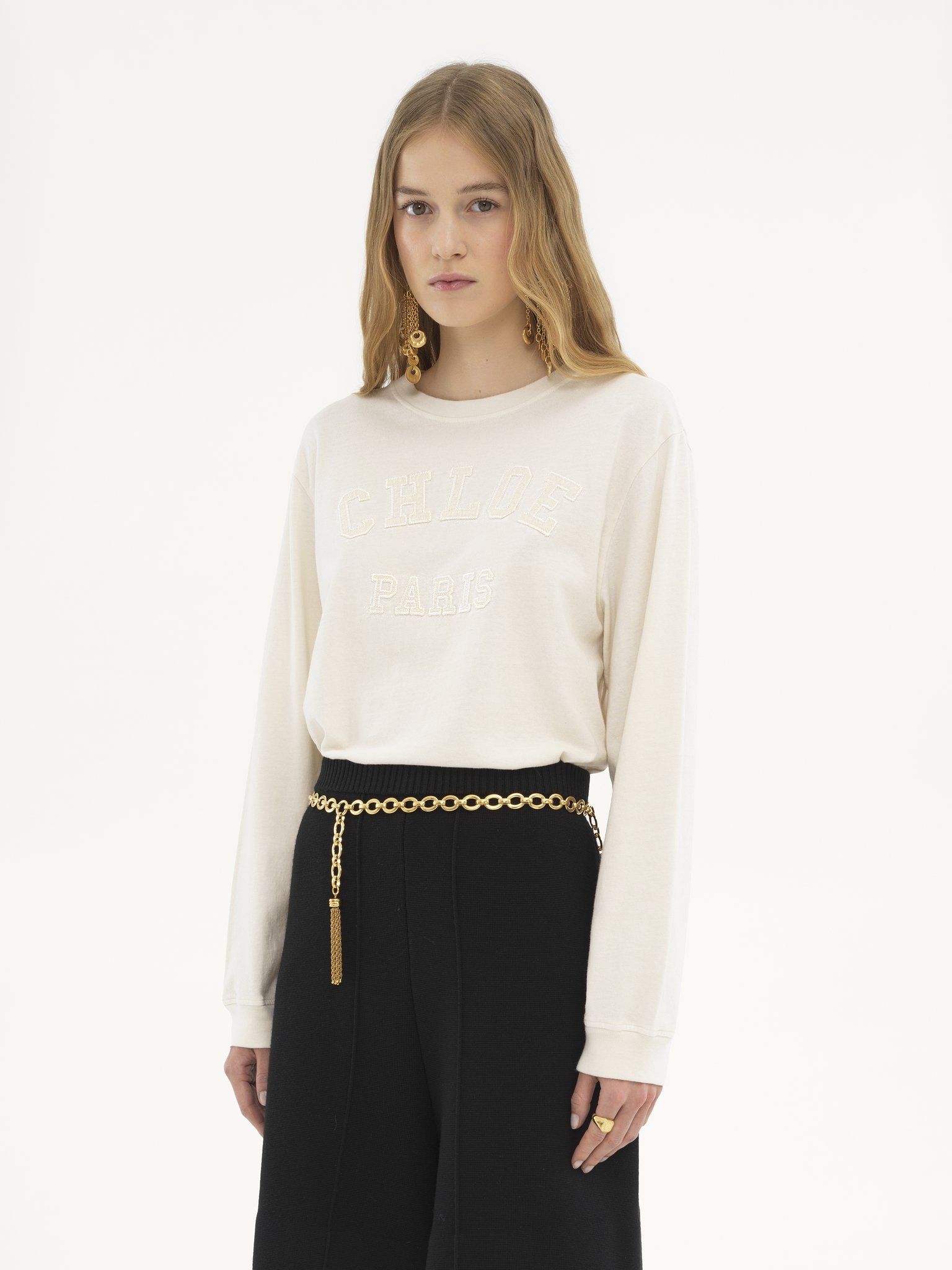 OVERSIZED LONG-SLEEVE LOGO T-SHIRT IN COTTON JERSEY - 4