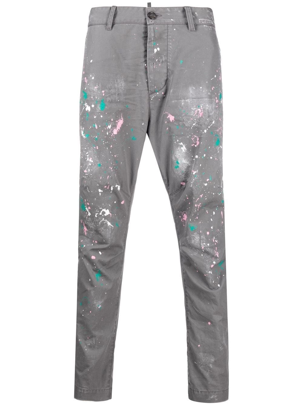 paint splatter-print trousers - 1
