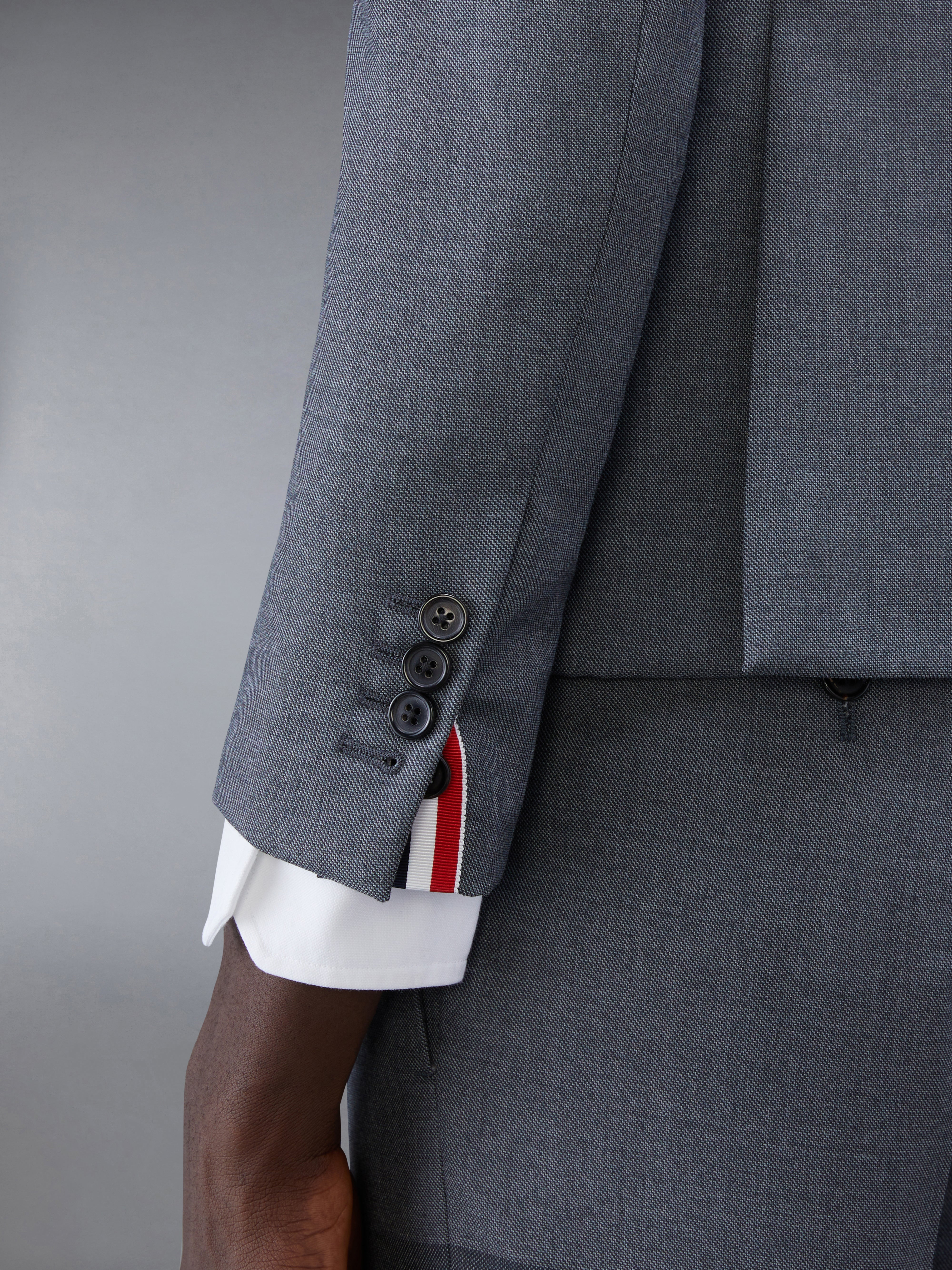 Medium Grey Step Twill School Uniform 4-bar High Armhole Sport Coat - 5