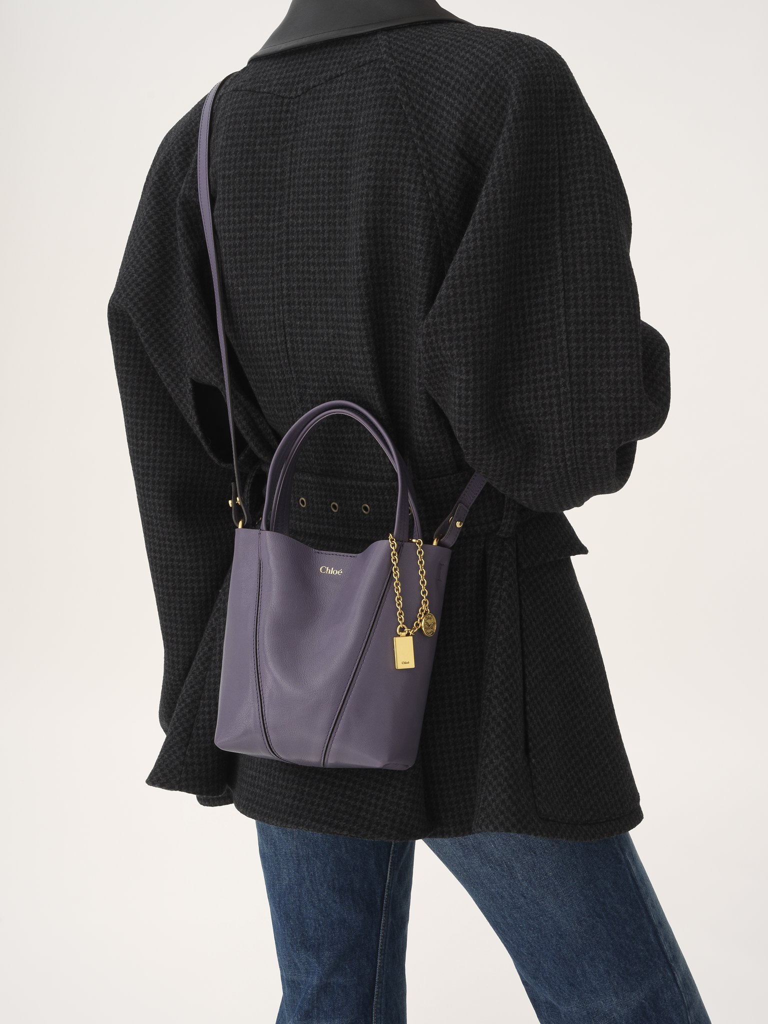 SMALL CHLOÉ SPIN TOTE BAG IN GRAINED LEATHER - 3