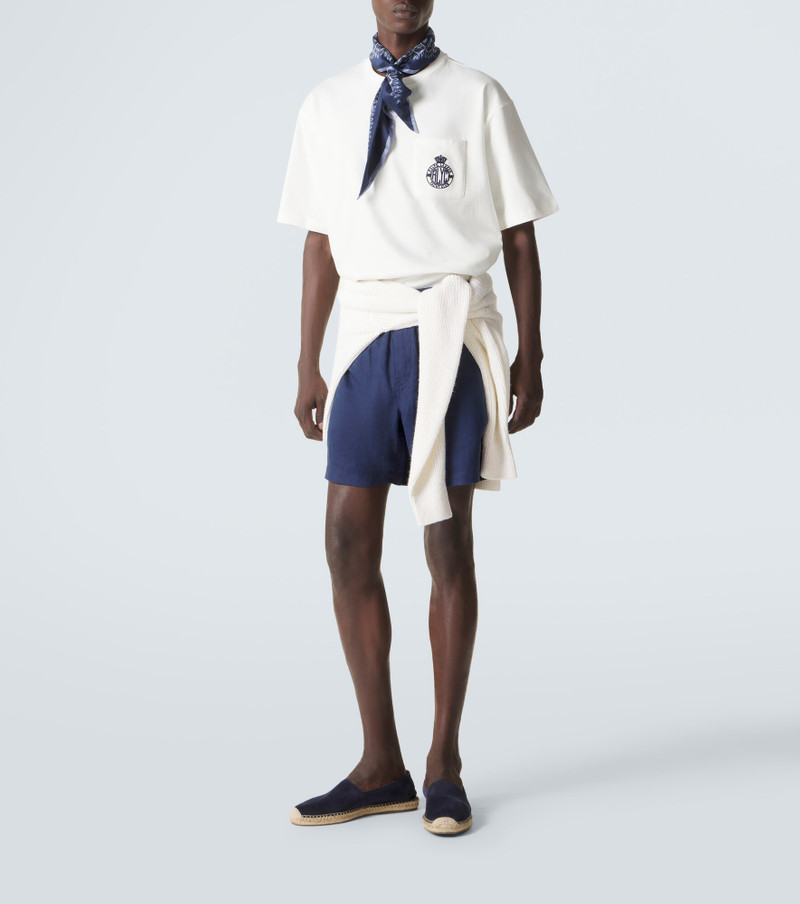 Ralph Lauren Embroidered cotton-blend jersey T-shirt outlook