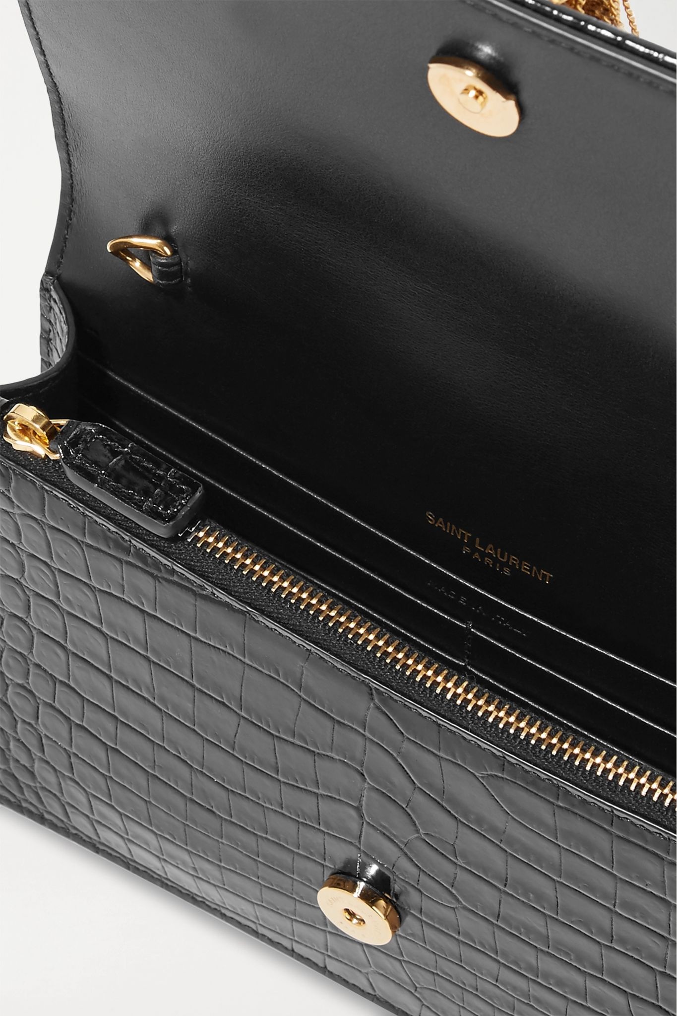 Kate small croc-effect patent-leather shoulder bag - 5