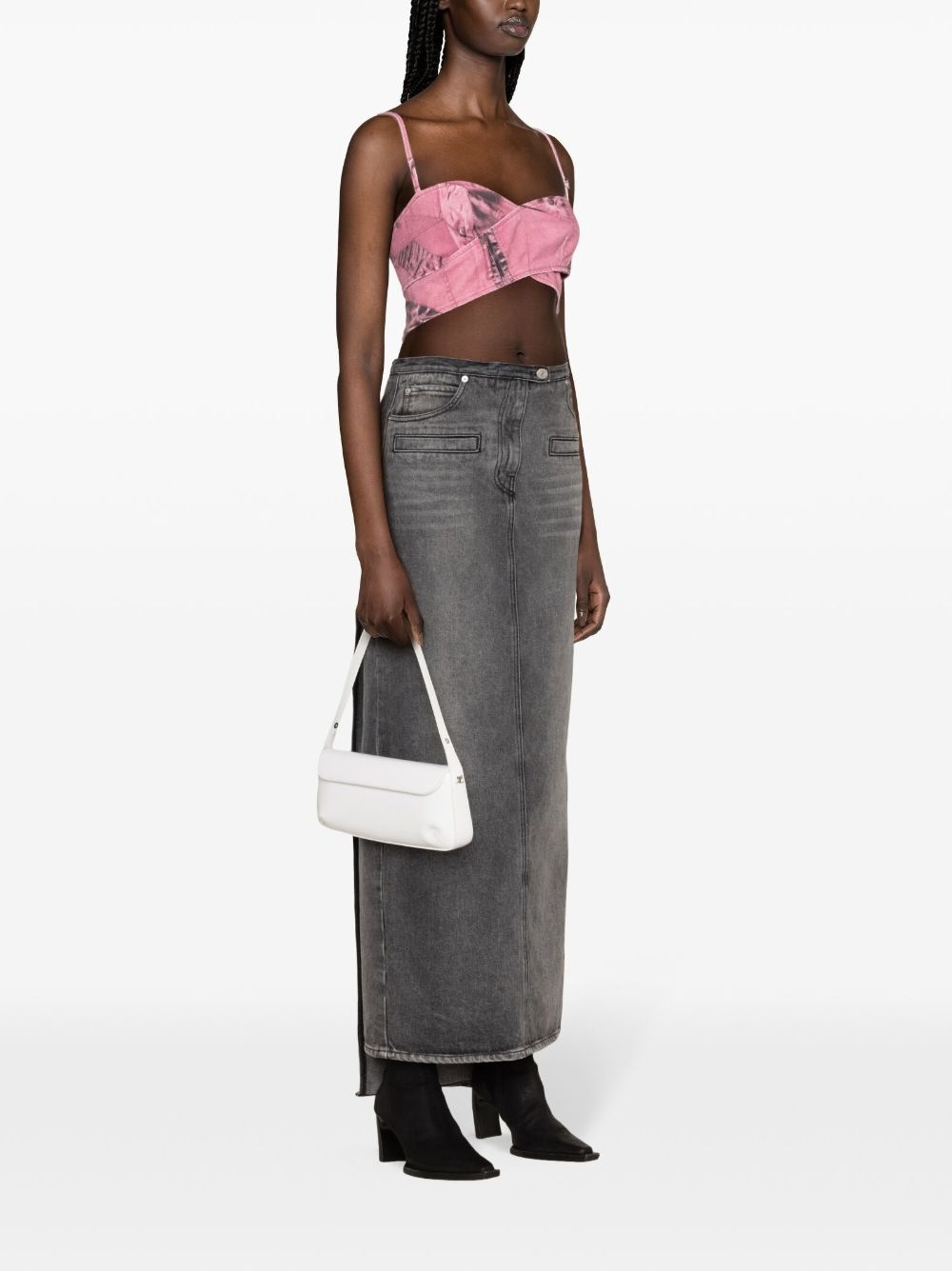 abstract-print cropped top - 4