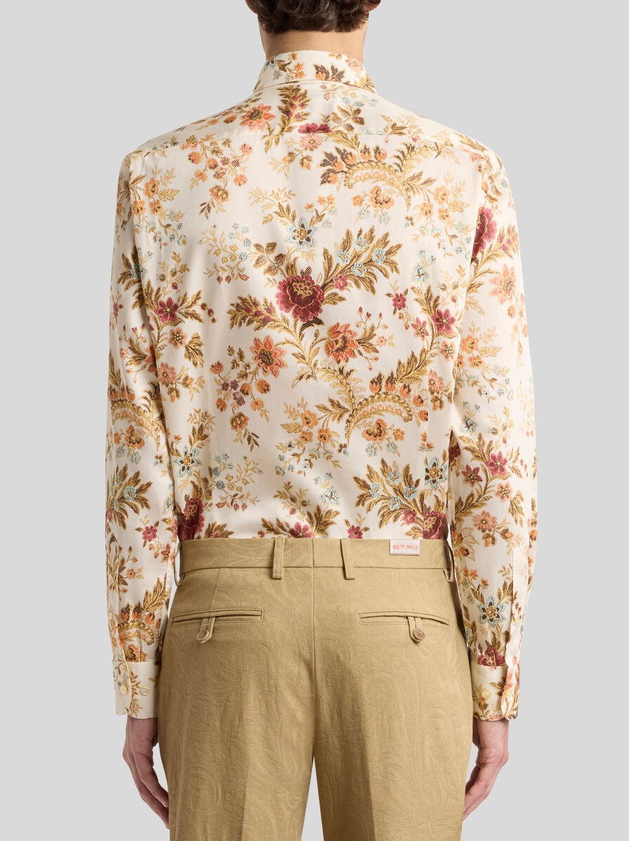 COTTON SHIRT WITH ALL-OVER FLORAL PRINT - 5
