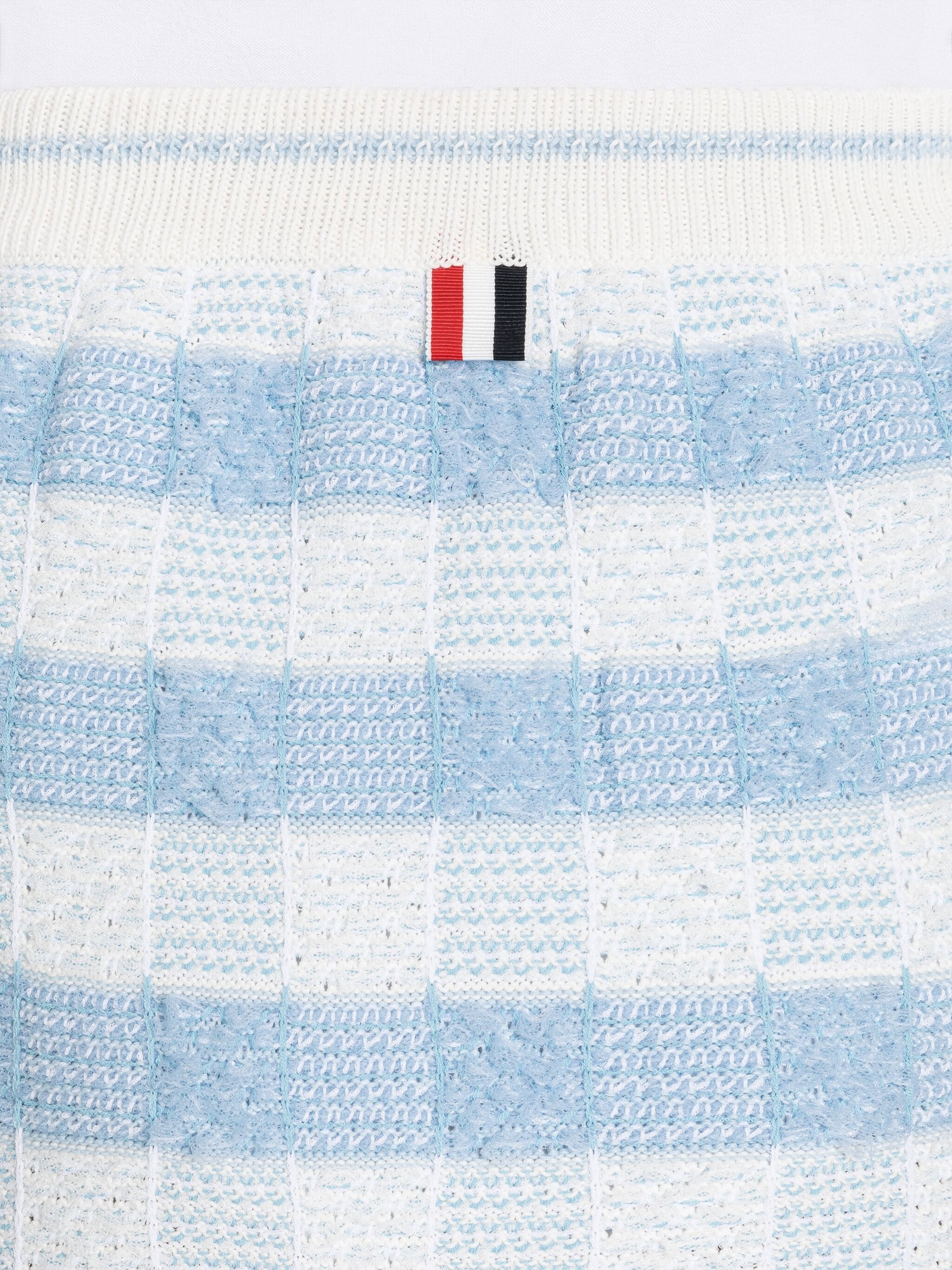 Gingham Inlay Stripe Side Pleat Pencil Skirt - 6