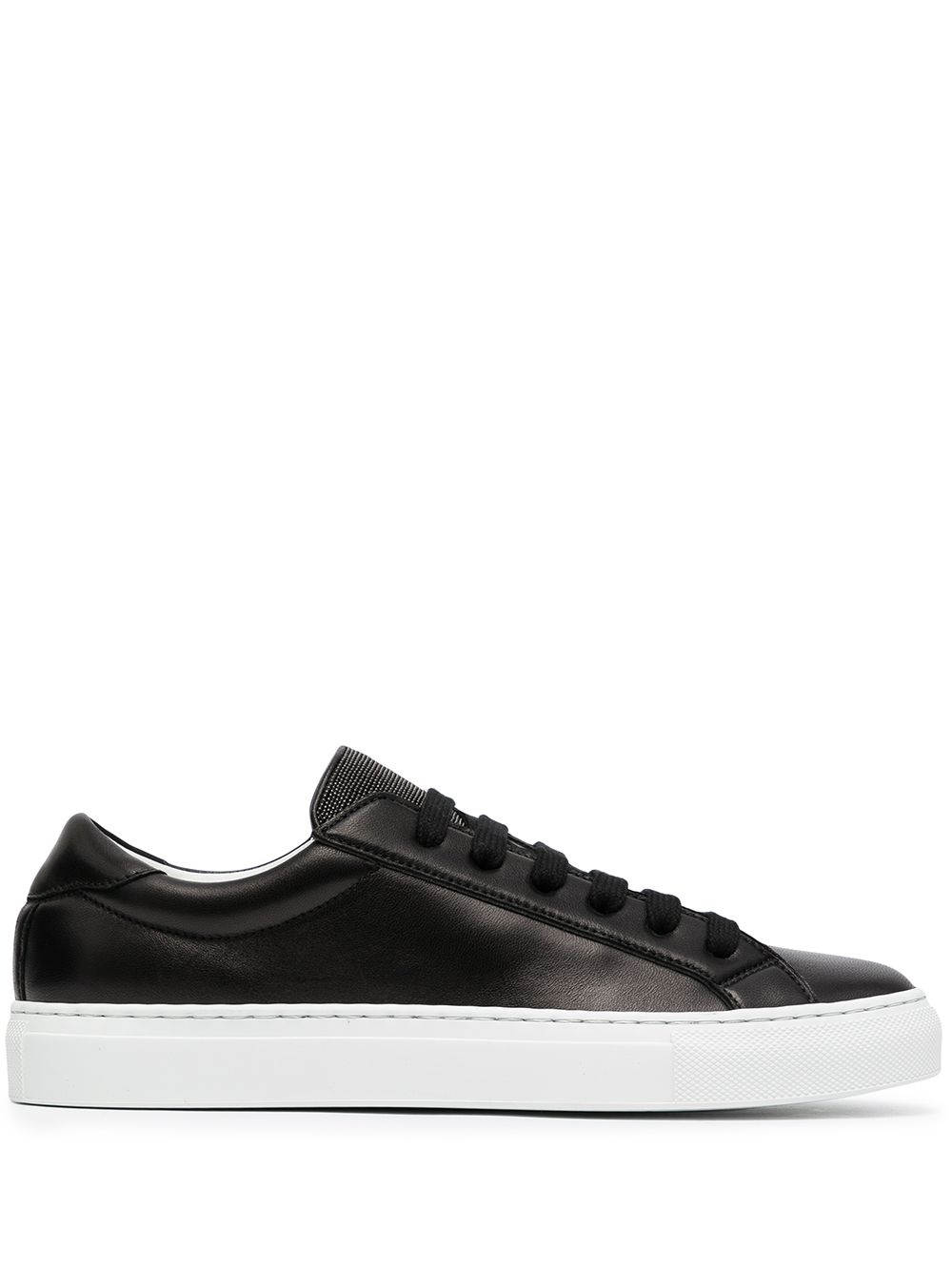 leather low-top sneakers - 1