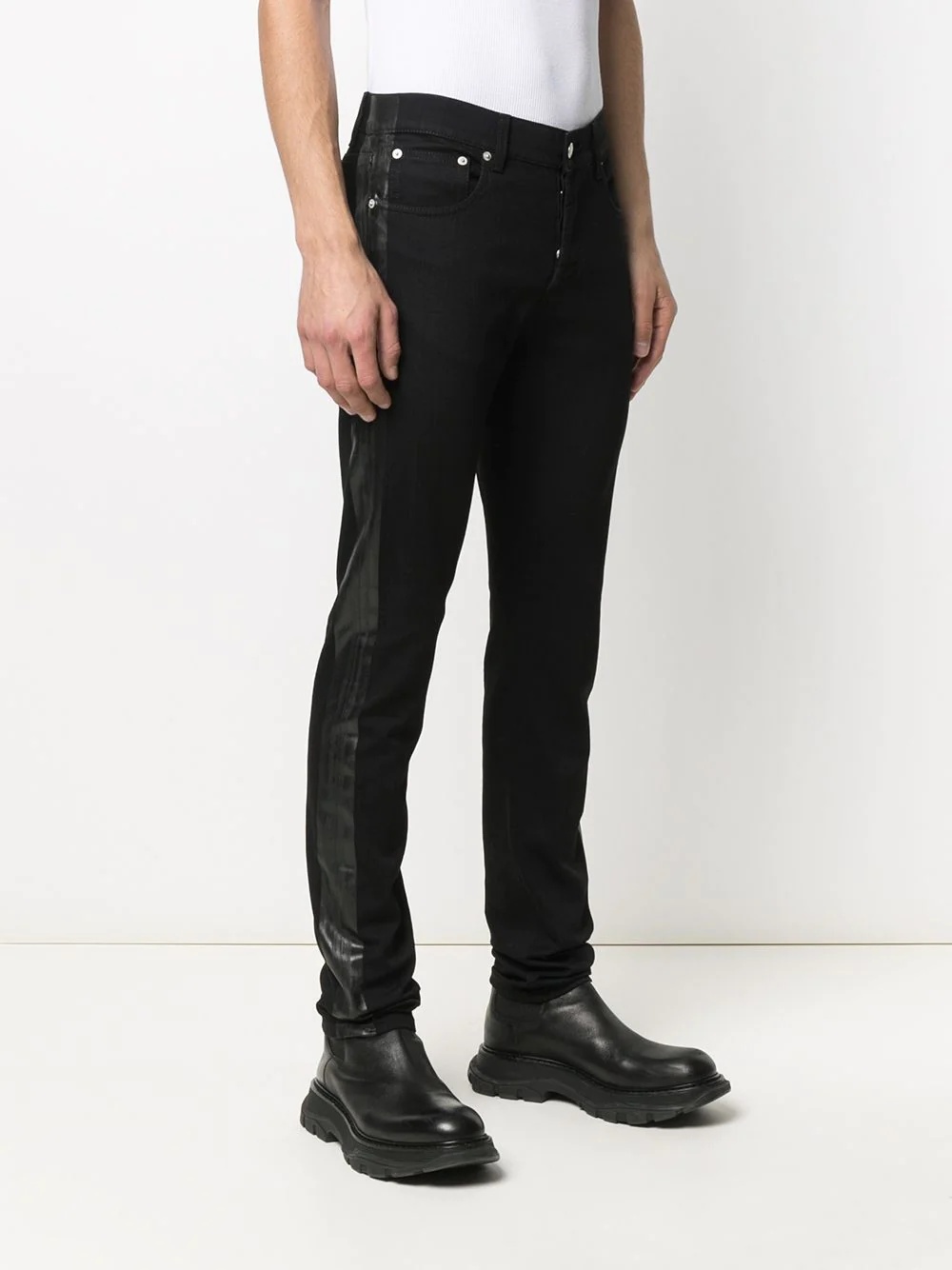 contrast-panel jeans - 3