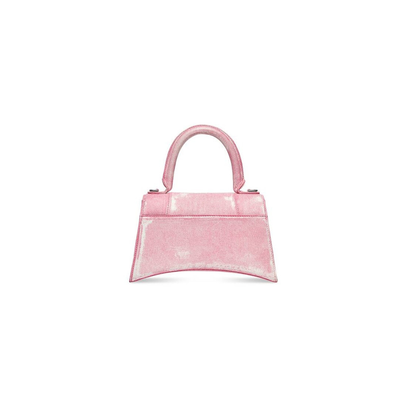 Women's Hourglass Small Handbag Denim Printed  in Pink 6